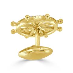 1.05 Carat Diamond Nautical Gold Cuff Links
