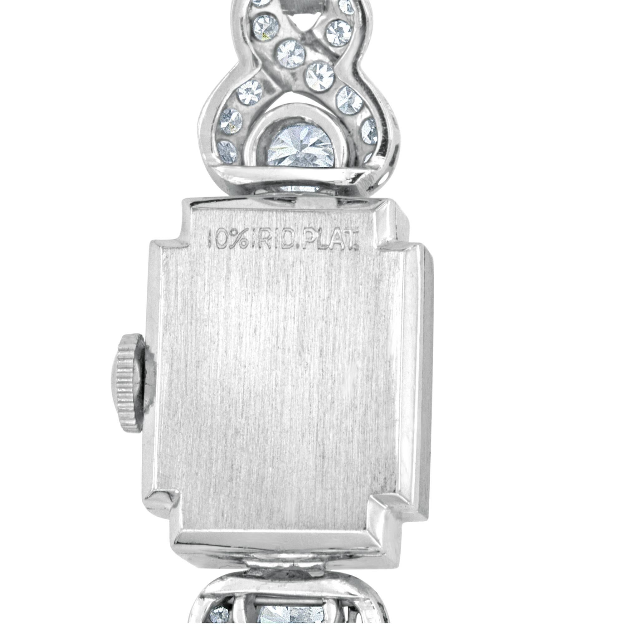 Hamilton ladies Platinum Diamond automatic Wristwatch For Sale 2