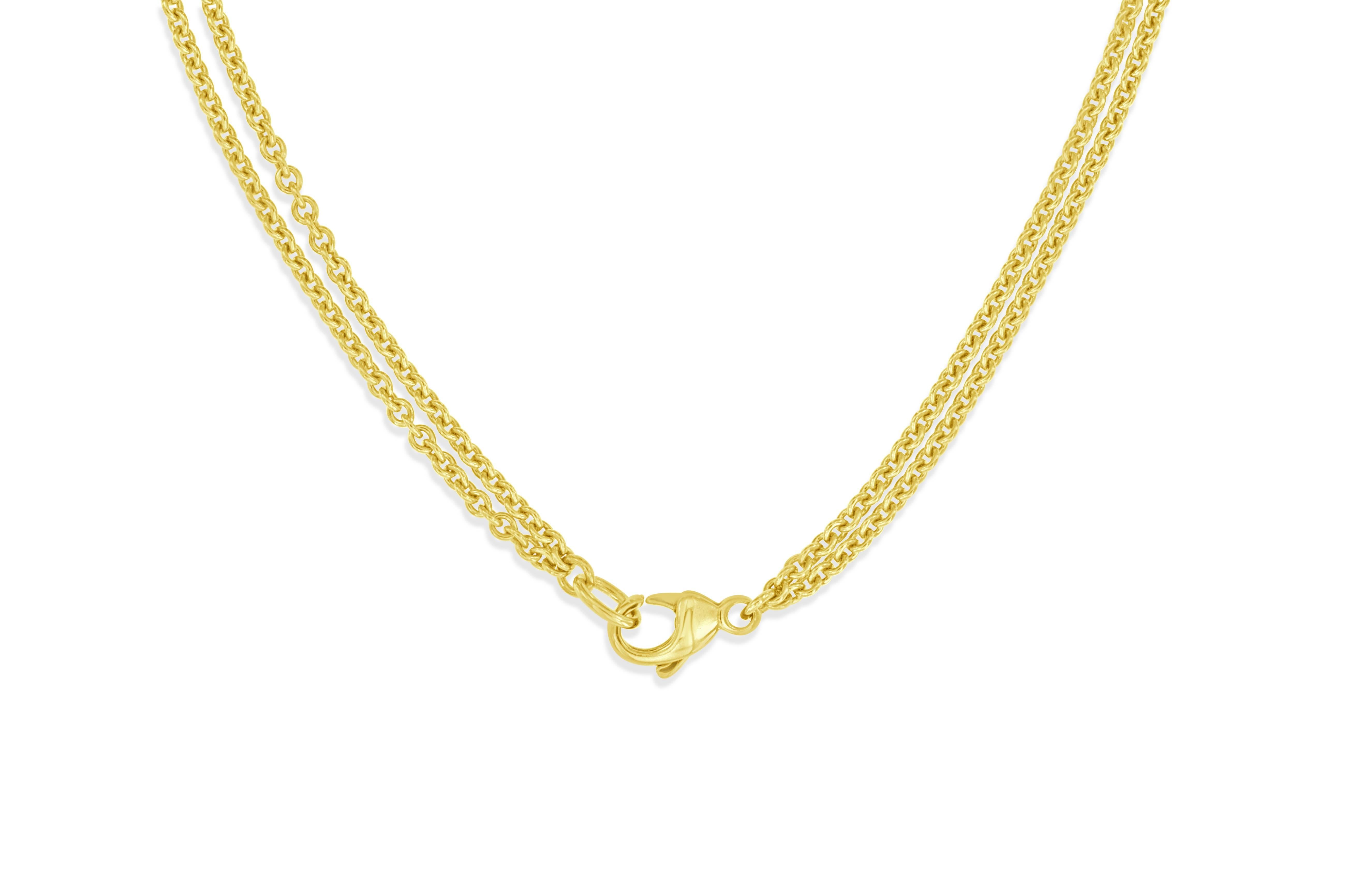 0.34 Carat Round Brilliant Cut Diamond Yellow Gold Necklace In Excellent Condition For Sale In Grosse Pointe Woods, MI