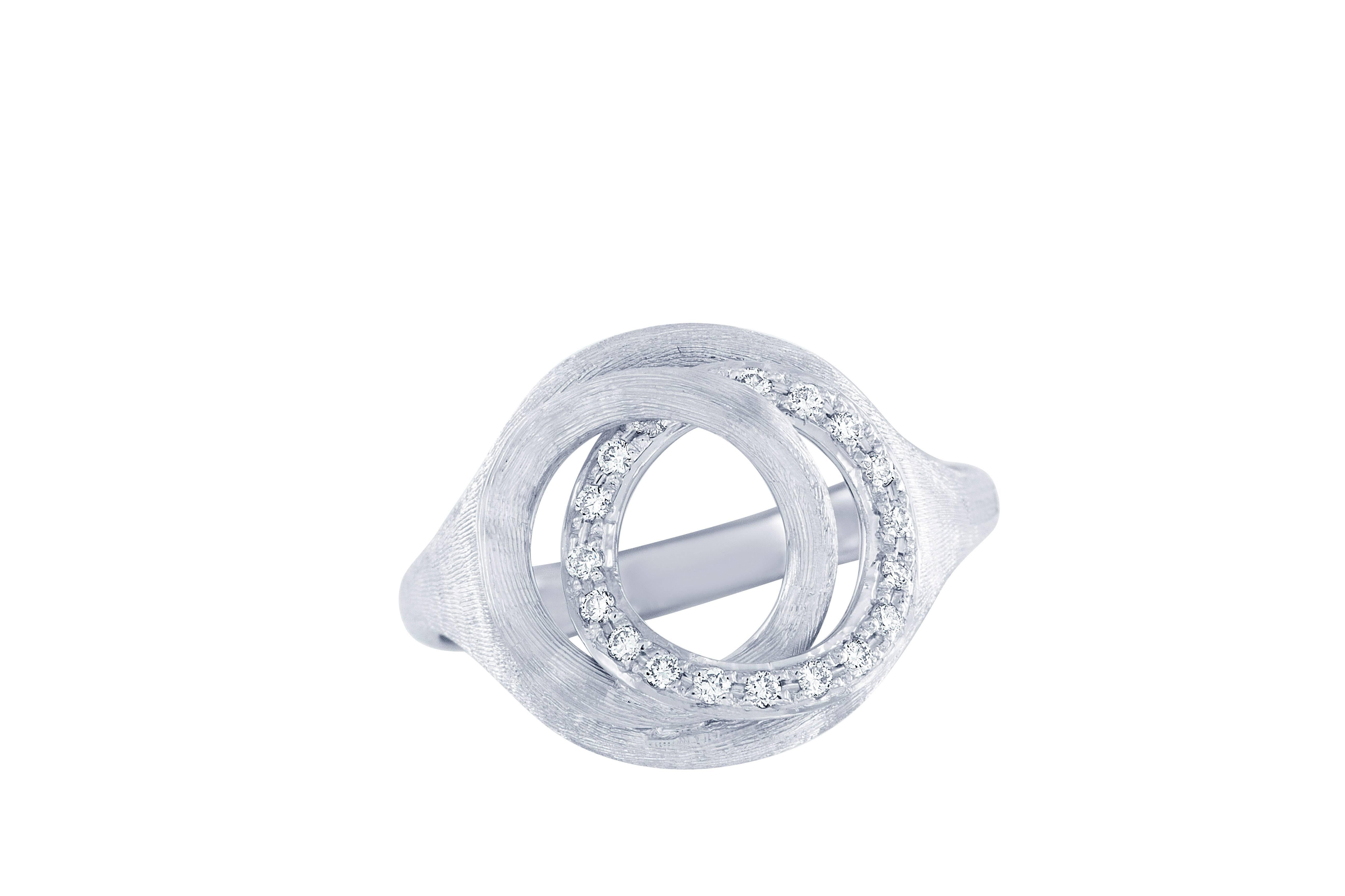 Women's Marco Bicego 0.14 Carat Round Brilliant Cut Diamond White Gold Ring For Sale