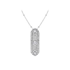 Old European Cut Diamond Platinum Pendant 9
