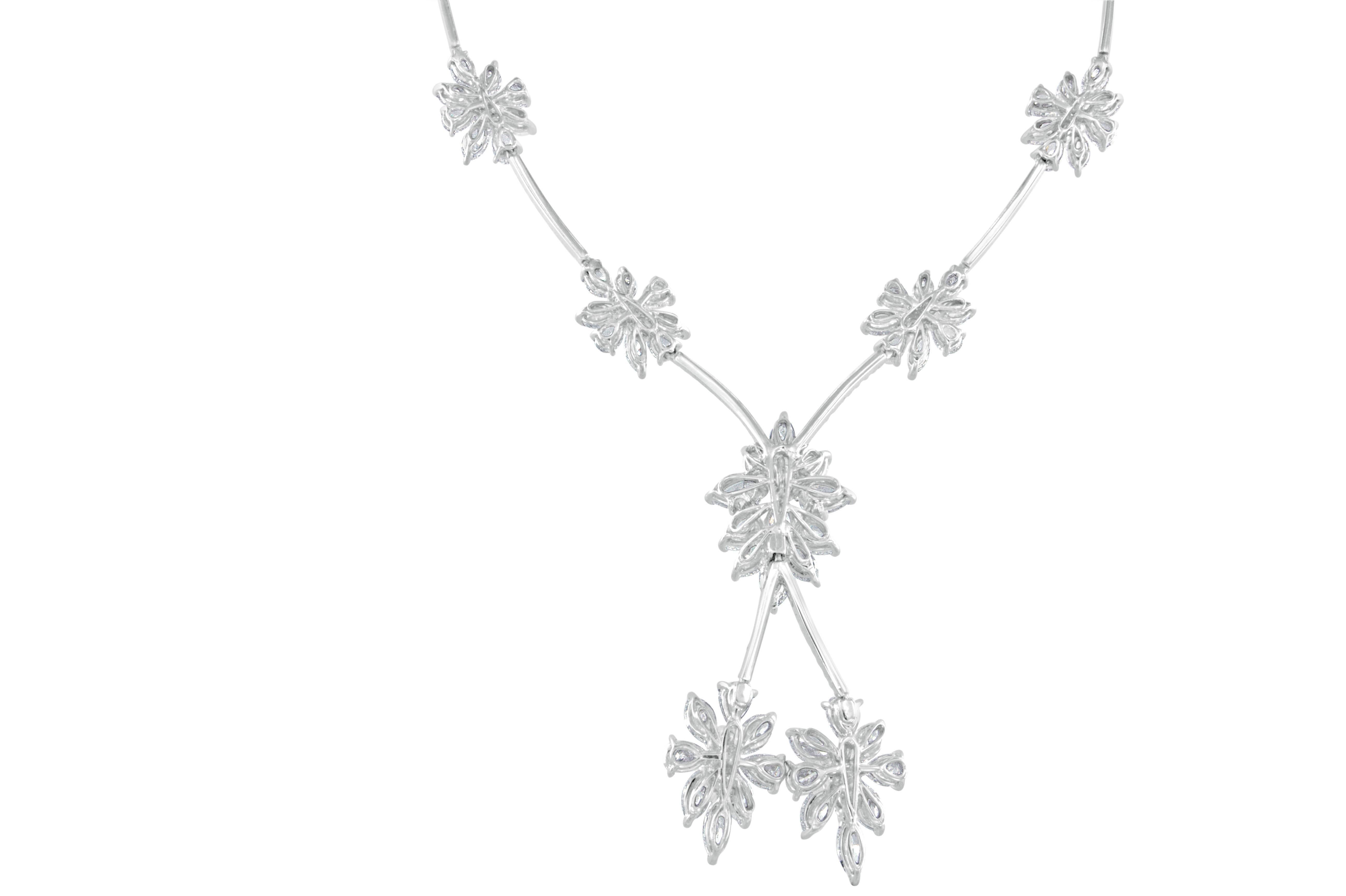 Women's Handcrafted 27.41 Carat Diamond Platinum Necklace For Sale