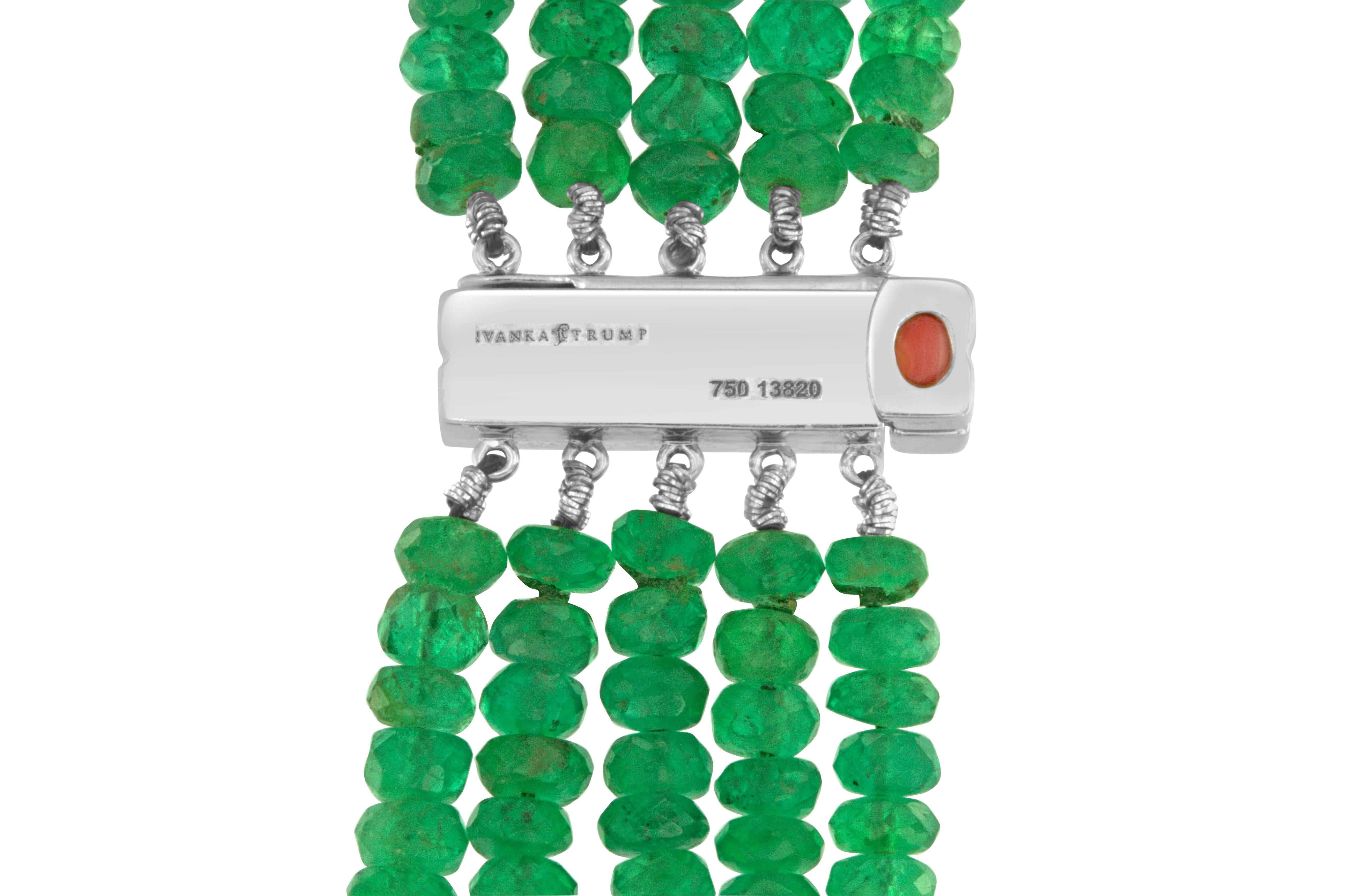 408.31 Carat Emerald and Diamond White Gold Tassel Necklace In Excellent Condition For Sale In Grosse Pointe Woods, MI