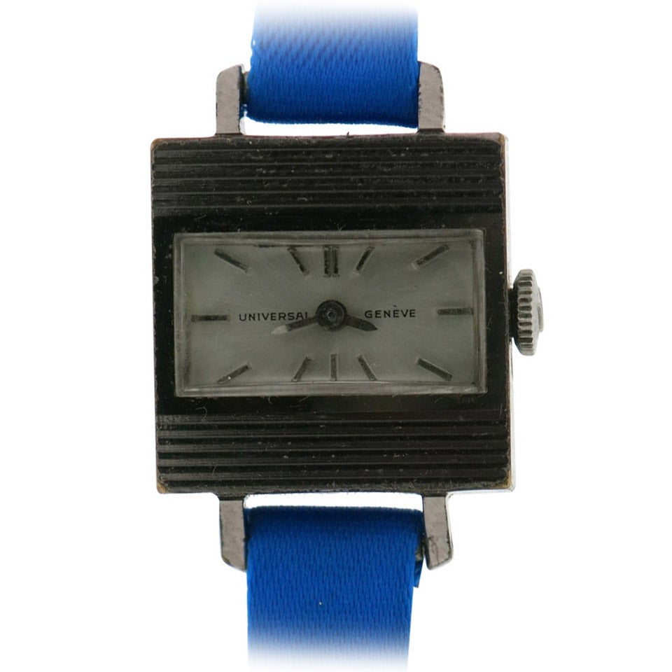 Hermes Stainless Steel Universal Geneve Wristwatch Circa 1950 For Sale
