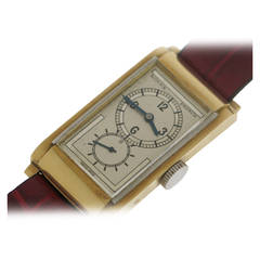 Vintage Rolex Yellow Gold Stainless Steel Rectangular Prince Railway Wristwatch