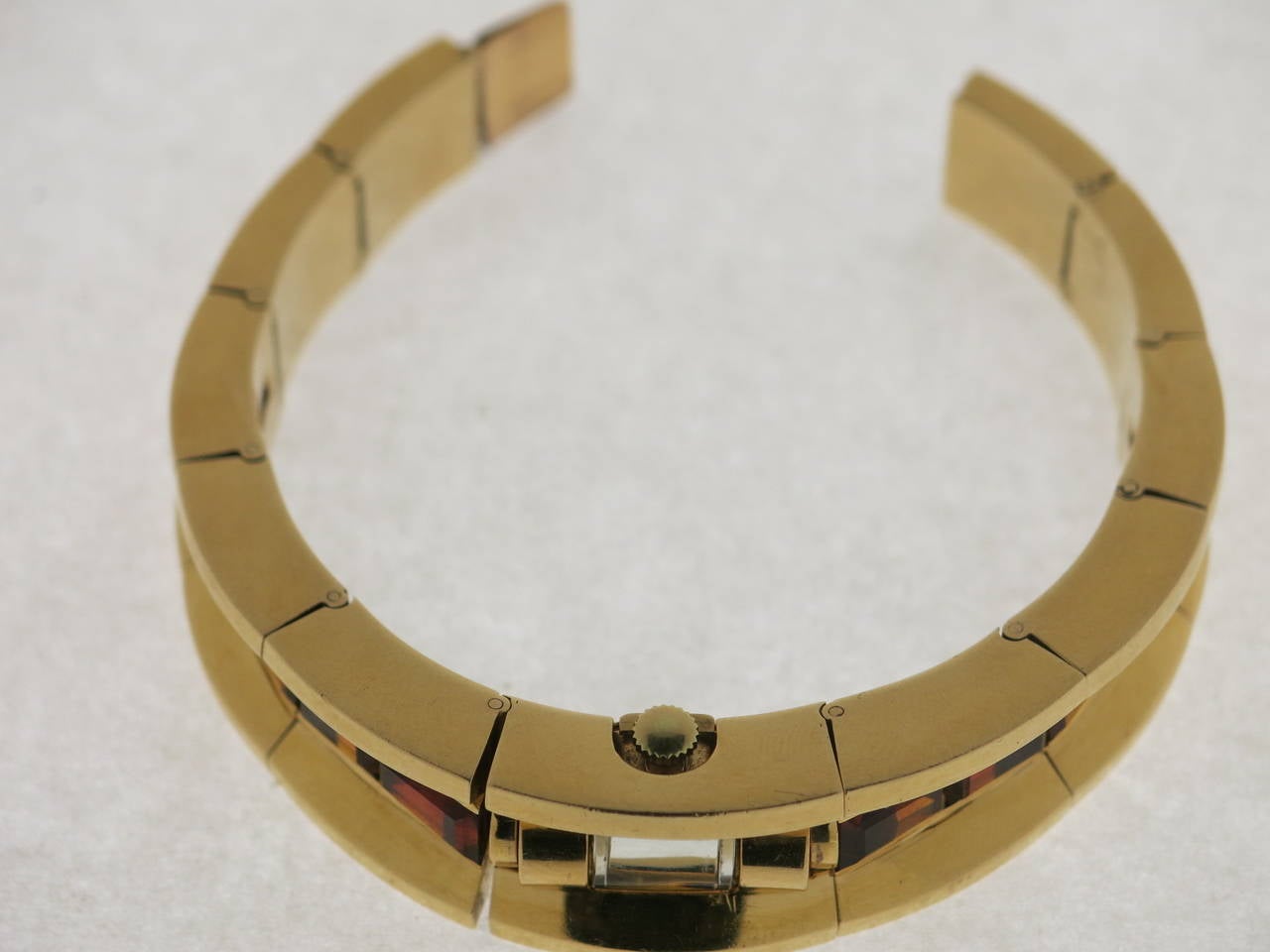 Hermés Lady's Yellow Gold Topaz Citrine Bracelet Wristwatch 1