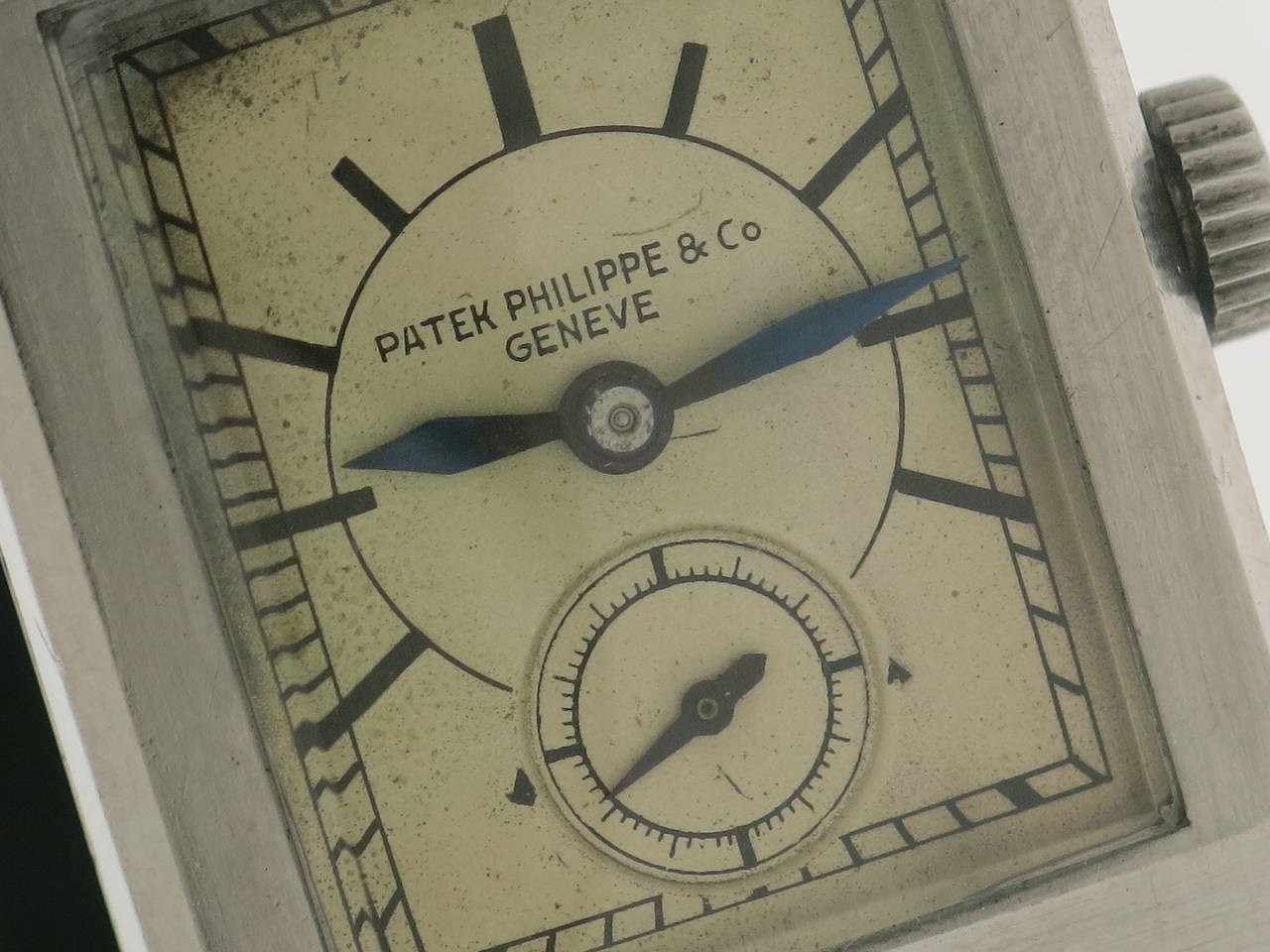 Men's Patek Philippe Stainless Steel Rectangular Wristwatch