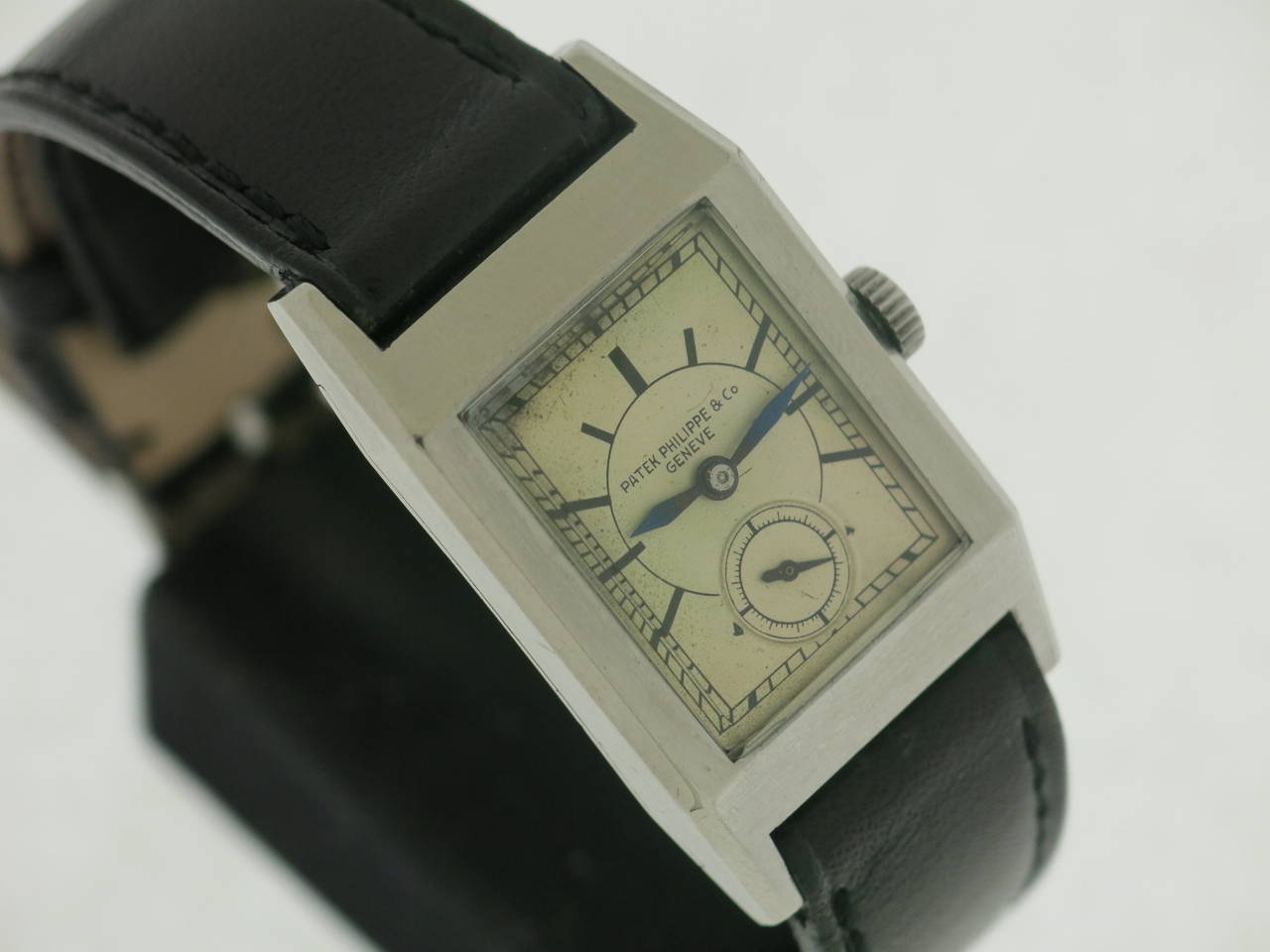 Patek Philippe Stainless Steel Rectangular Wristwatch In Excellent Condition In Milano, IT
