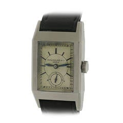 Vintage Patek Philippe Stainless Steel Rectangular Wristwatch