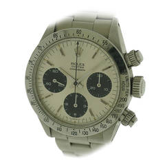 Vintage Rolex Stainless Steel Oyster Chronograph Daytona Wristwatch Ref 6265