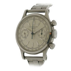 Retro Patek Philippe Stainless Steel Chronograph Wristwatch Ref 1463