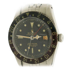 Rolex Stainless Steel GMT Master Bakelite Bezel Wristwatch Ref 6542