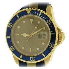 Rolex Yellow Gold Oyster Perpetual Submariner Wristwatch Ref 16808