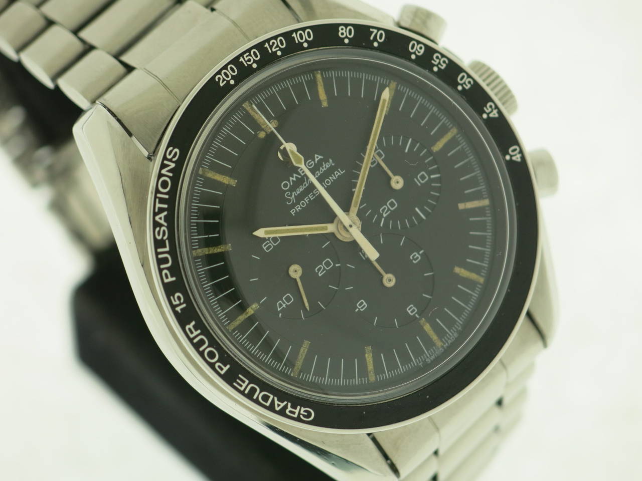 Omega Stainless Steel Speed Master Chronograph Pre Moon Wristwatch