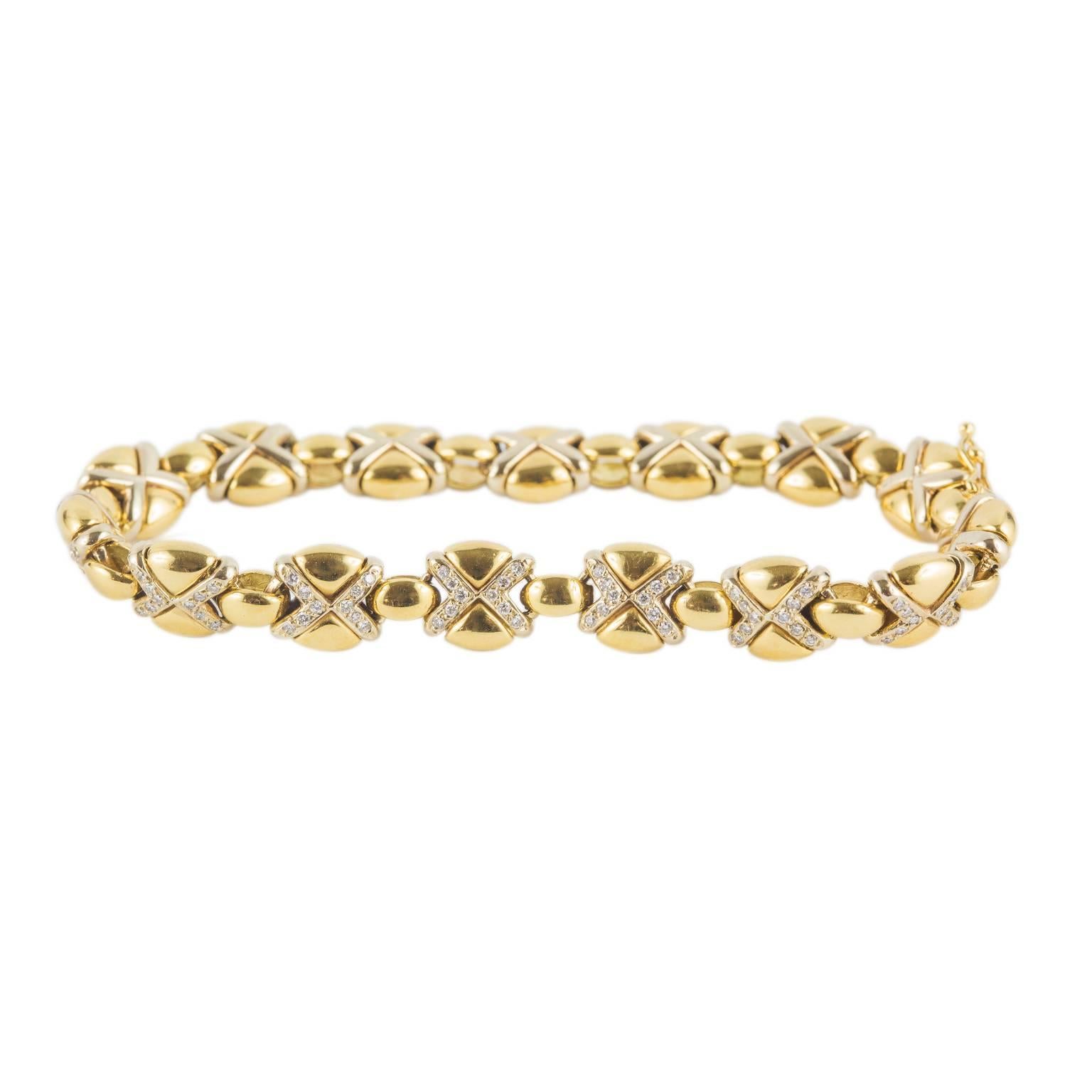 18 Karat Gold Bracelet and Diamonds For Sale