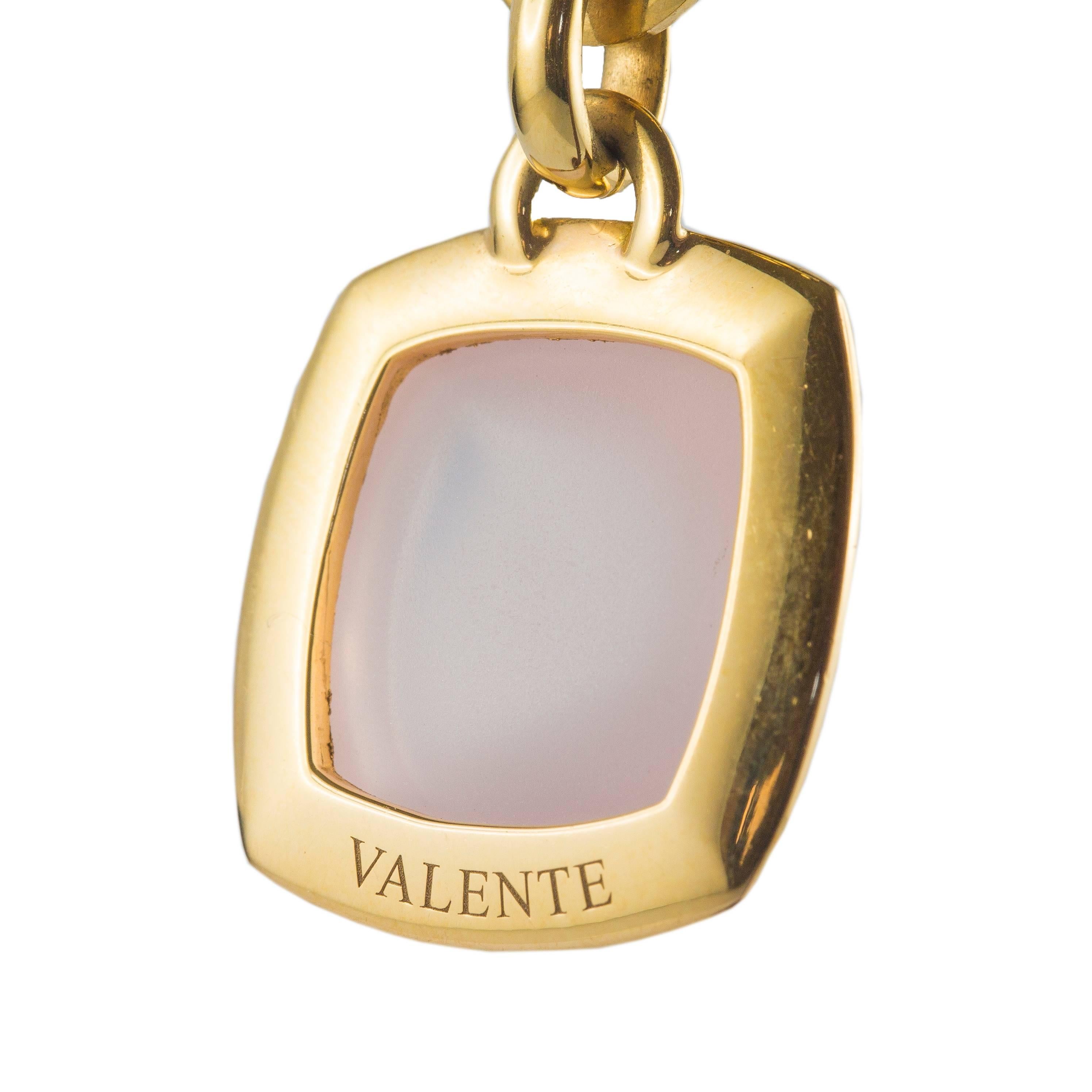 Pink Quartz Gold Art Nouveau Style Dangle Earrings For Sale 2