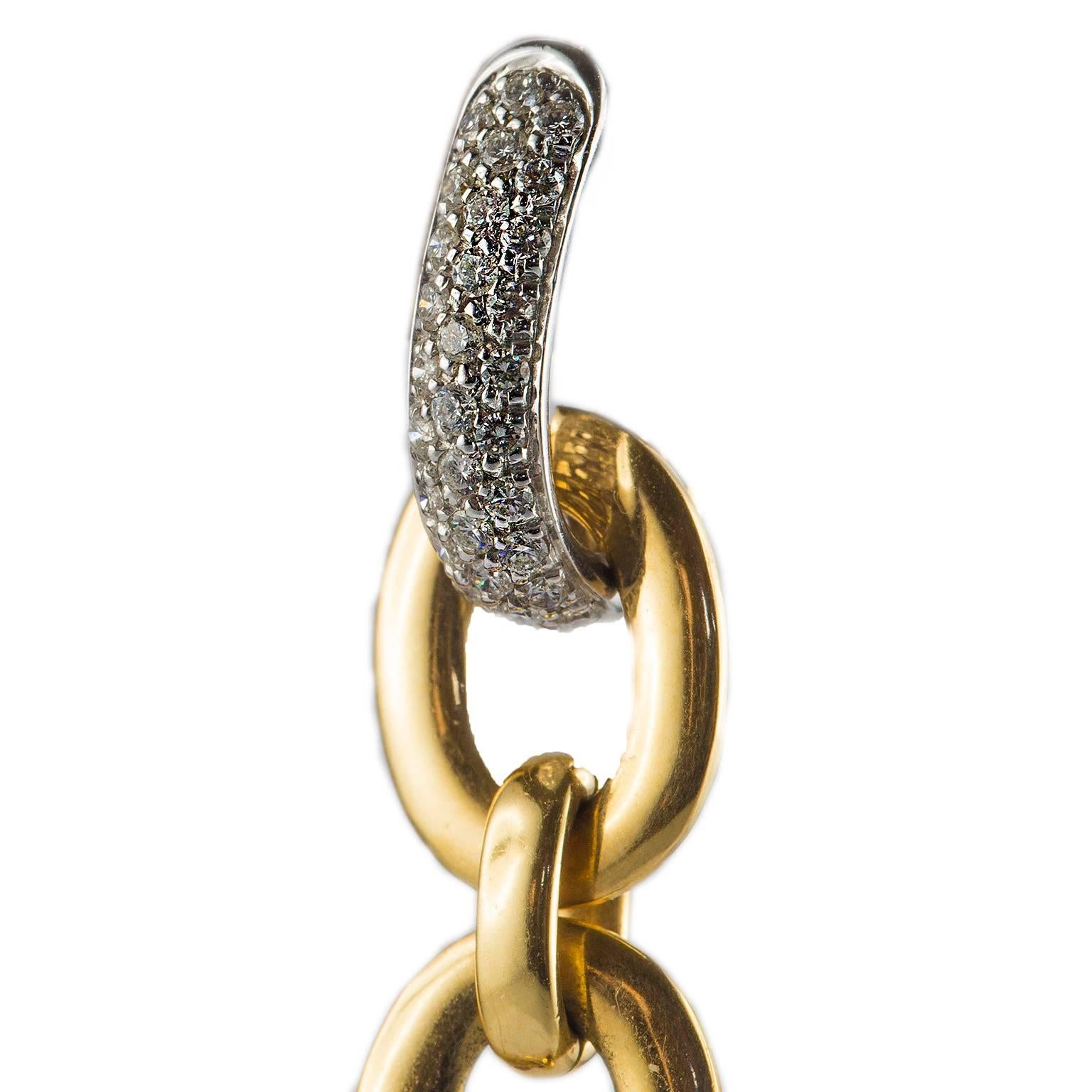 Pink Quartz Gold Art Nouveau Style Dangle Earrings For Sale 4