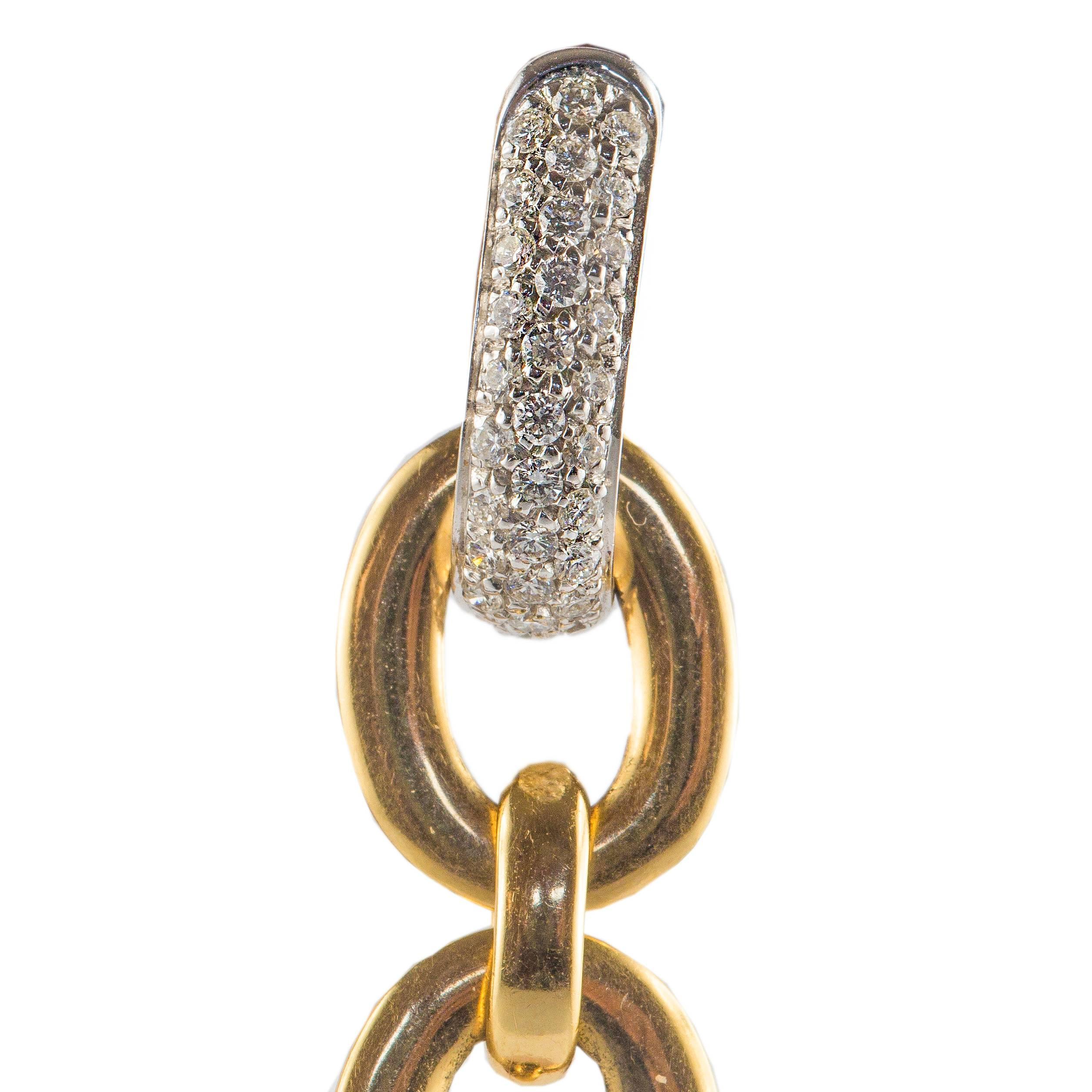 Pink Quartz Gold Art Nouveau Style Dangle Earrings For Sale 5