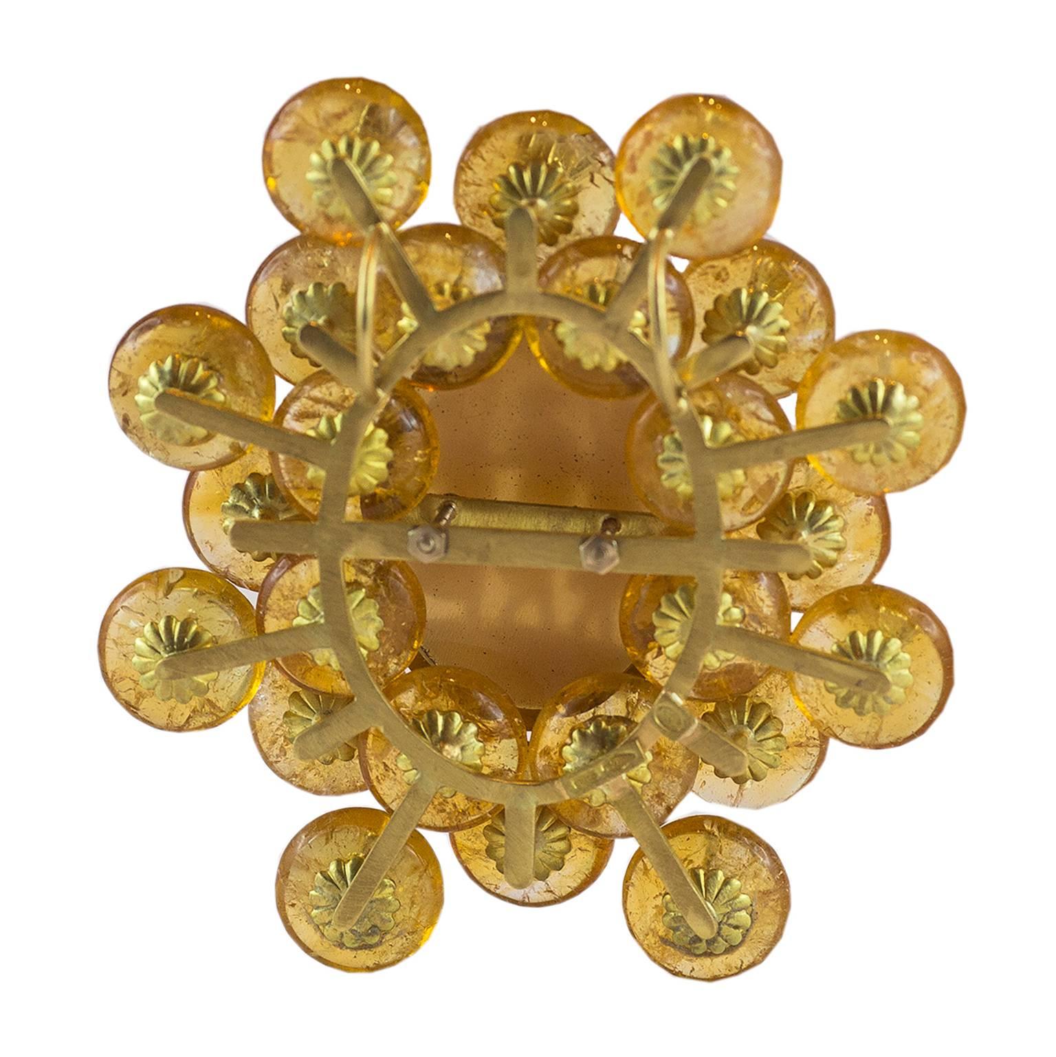 18 Karat Gold Cameo Pendant with Citrine Quartz and Diamonds For Sale 1