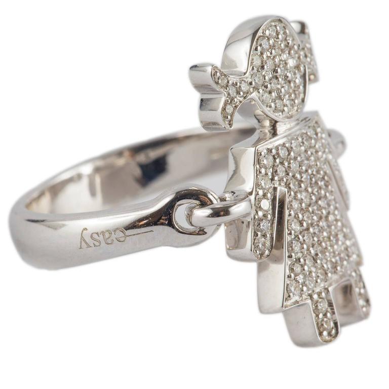 Baby Girl Diamonds 18 Karat Gold Ring For Sale at 1stDibs