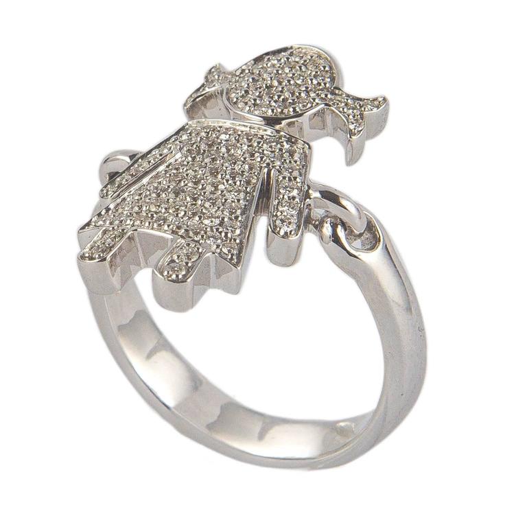 Baby Girl Diamonds 18 Karat Gold Ring For Sale at 1stDibs
