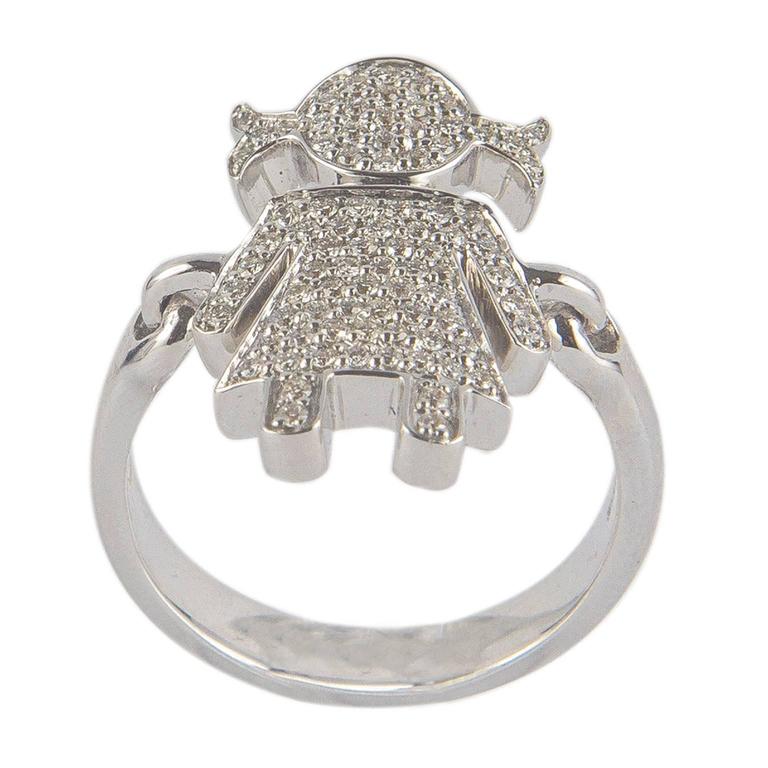 Baby Girl Diamonds 18 Karat Gold Ring For Sale at 1stDibs
