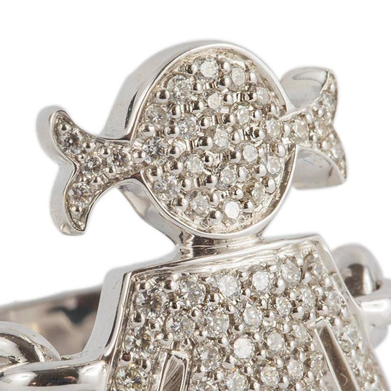 Baby Girl Diamonds 18 Karat Gold Ring For Sale at 1stDibs