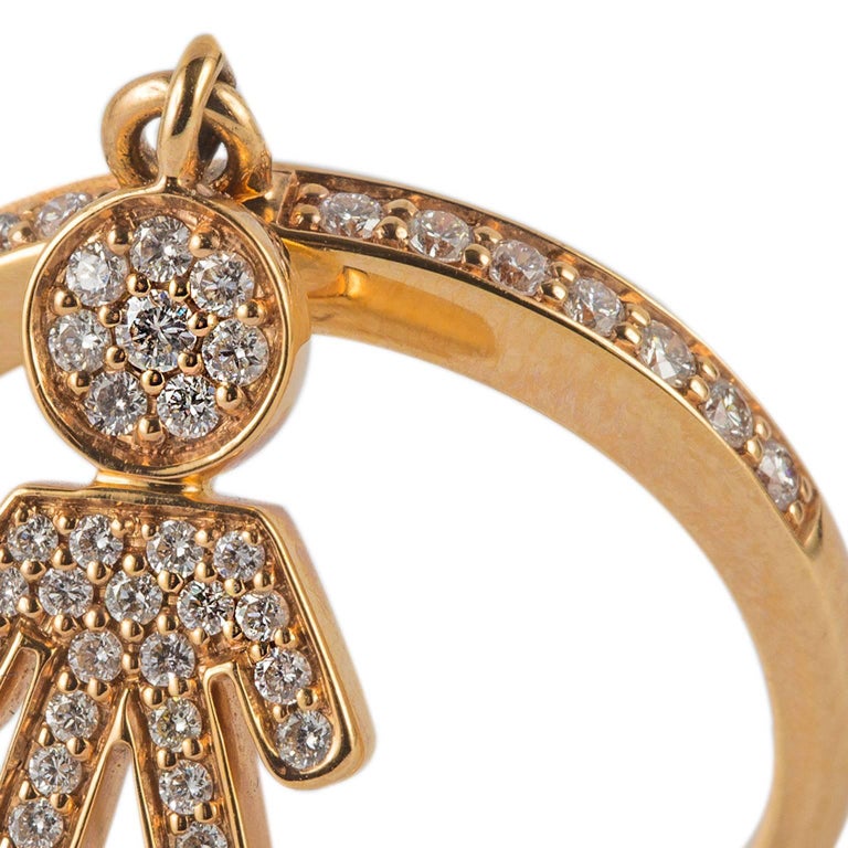Diamond Yellow Gold Baby Boy Ring For Sale at 1stdibs