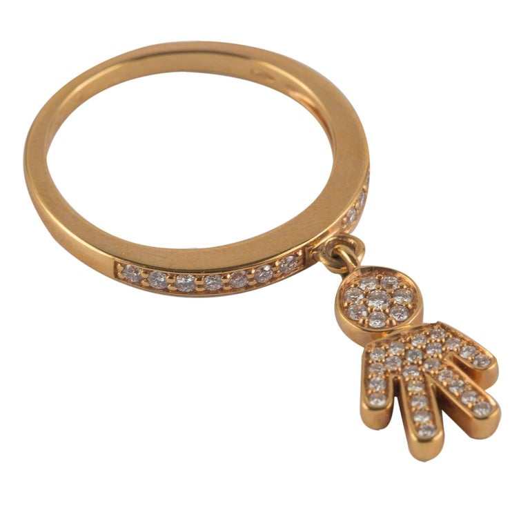 Diamond Yellow Gold Baby Boy Ring For Sale at 1stdibs