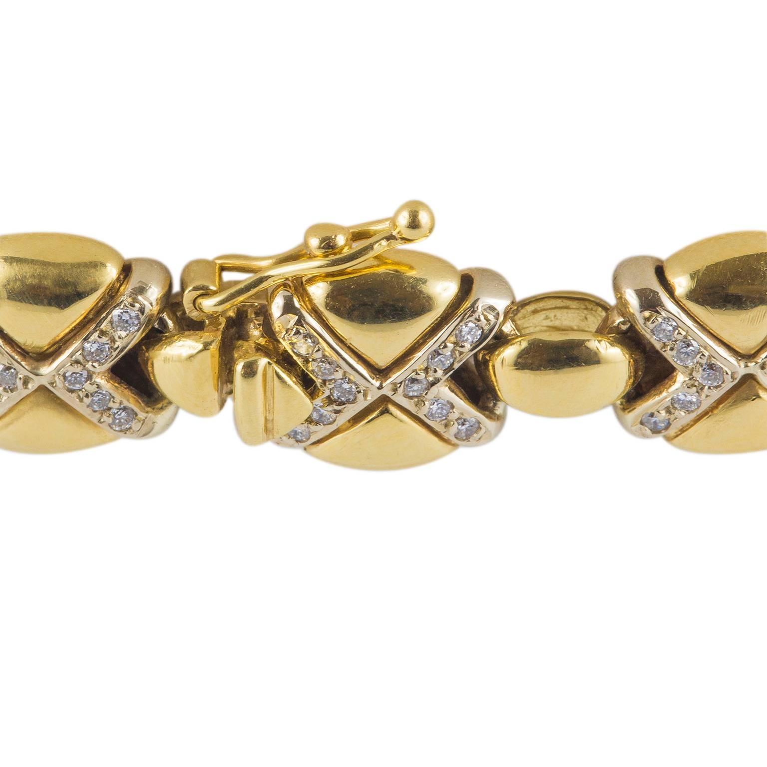 18 Karat Gold Bracelet and Diamonds In New Condition For Sale In Florence, Tuscany