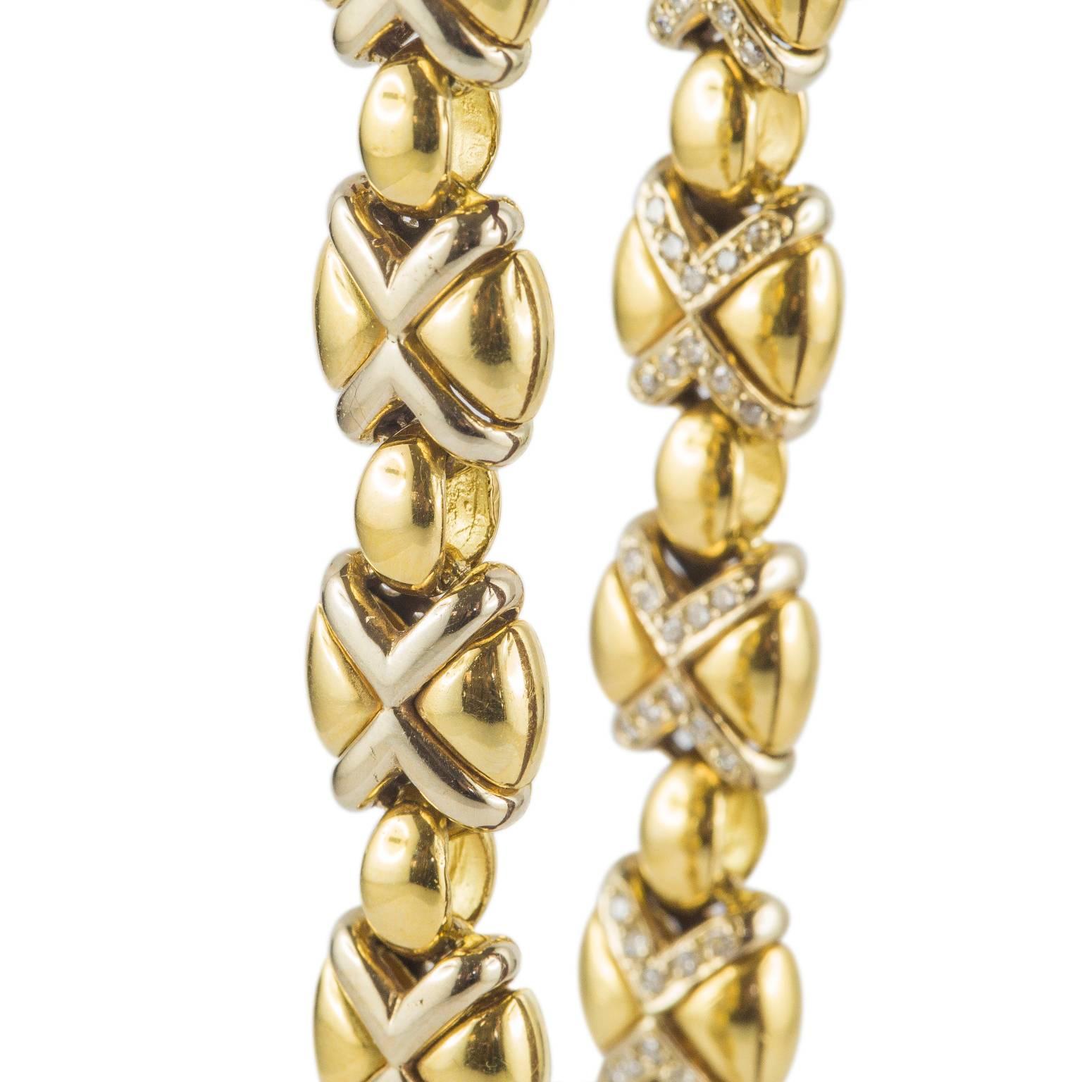 Women's 18 Karat Gold Bracelet and Diamonds For Sale