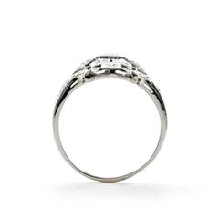 1950s Diamond Filigree White Gold Dinner Ring