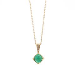 Sugarloaf Emerald Diamond Gold Necklace