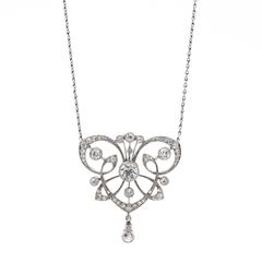 Antique 1890s Belle Époque Diamond Platinum Necklace