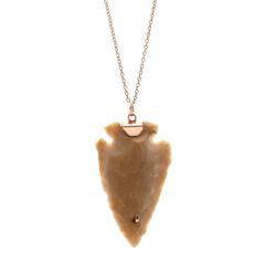 Pave Diamond Arrowhead Rose Gold Necklace
