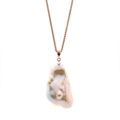Pearl Diamond Rose Gold Snake Pendant