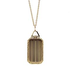 Engraved Gold Rectangular Locket