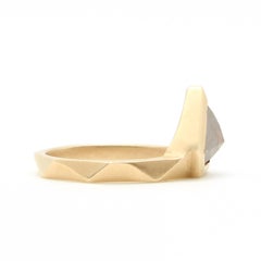 Rose Cut Diamond Yellow Gold Shield Ring