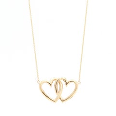 14 Karat Yellow Gold Double Heart Necklace
