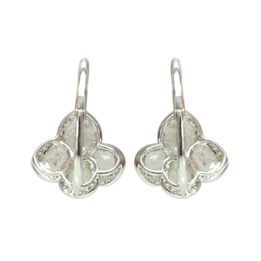 Sliced Diamond Drop Earrings In New Condition For Sale In New York, NY