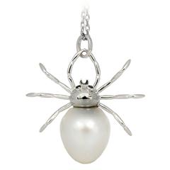 Spider Black Diamond Pearl Gold Pendant