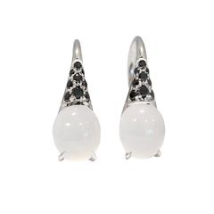 Black Diamond Quartz Milky Gold Earrings 11