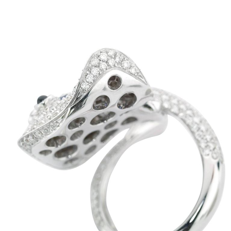 Petronilla Ray Fish Blue Sapphire White Diamond 18Kt Gold Ring Made in ...