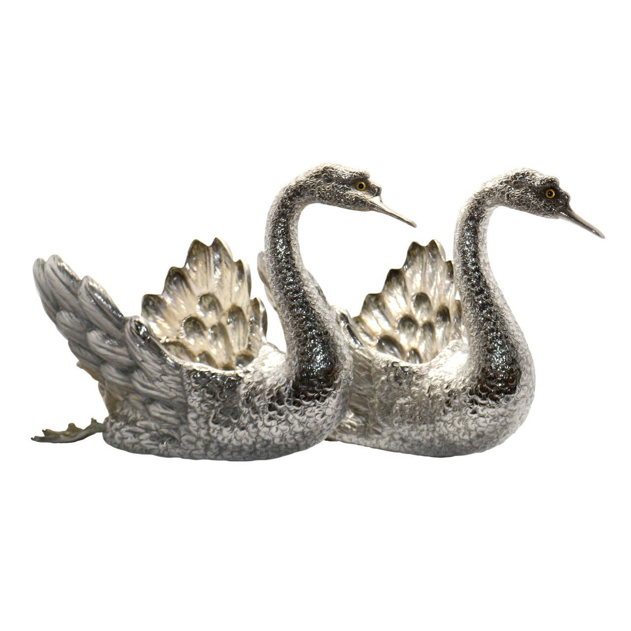 Buccellati Pair of Silver Swans
