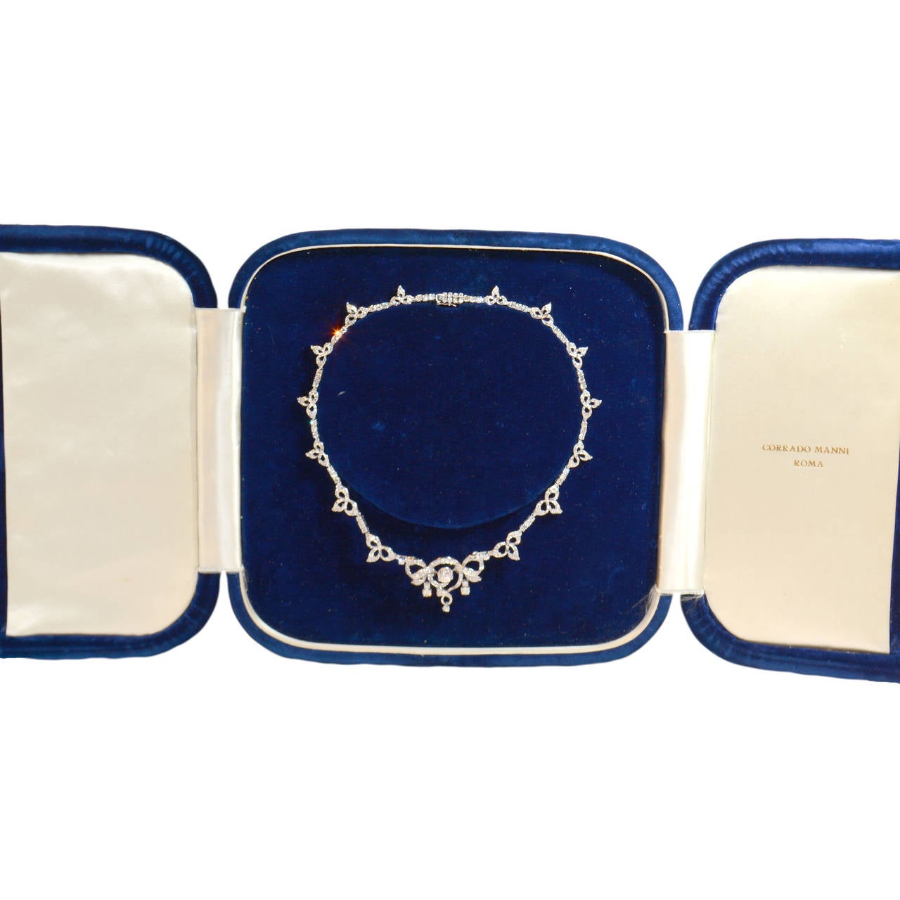 Women's Corrado Manni Diamond Gold Necklace For Sale