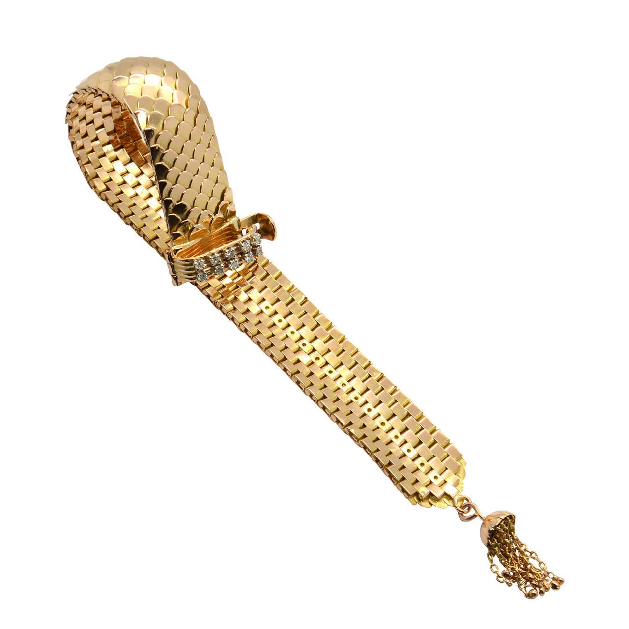 Italian Diamond Gold Buckle Bracelet