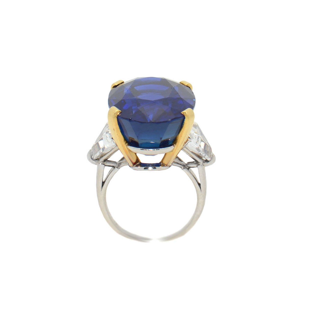 Spectacular Bulgari 34.09 Carat Unheated Sapphire Diamond Gold Ring 1