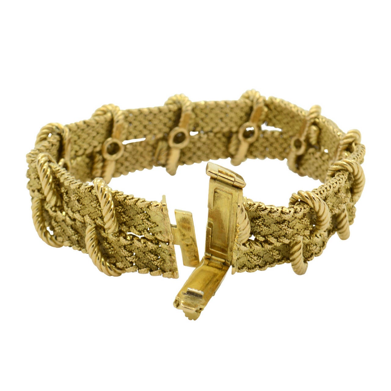1940s Bulgari Woven Gold Bracelet In Excellent Condition In Roma, IT