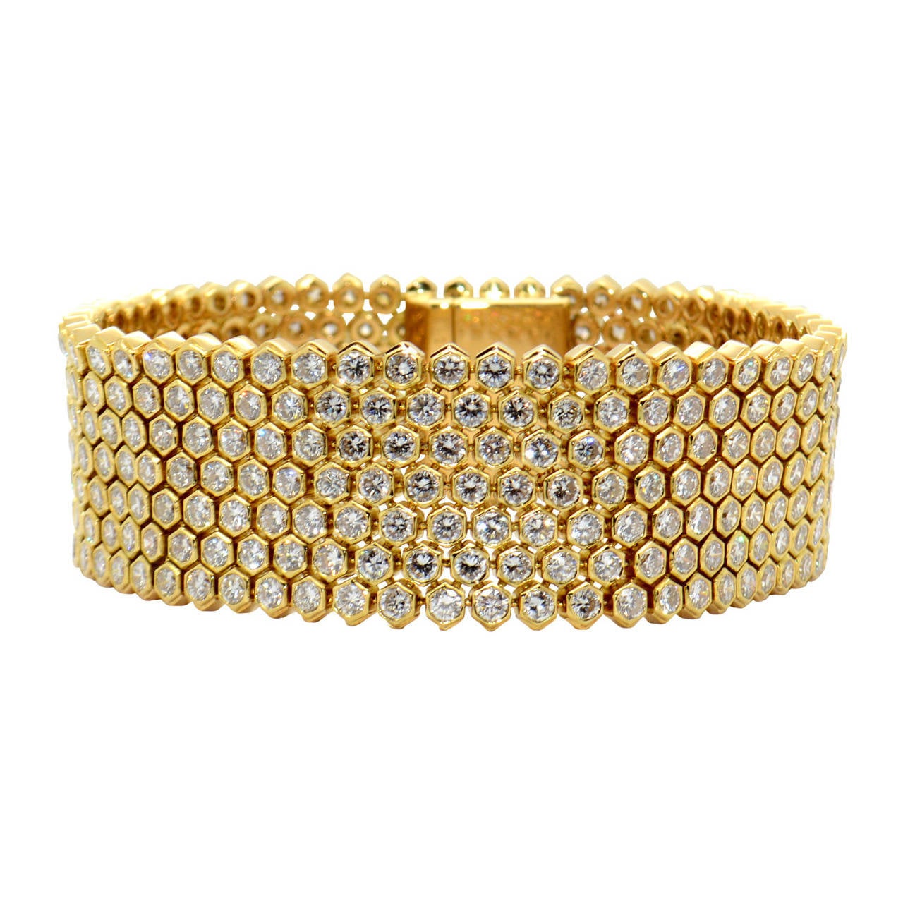 Italian Diamond Gold Bracelet For Sale at 1stDibs