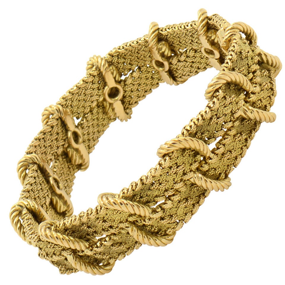 1940s Bulgari Woven Gold Bracelet